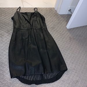 Black leather looking dress, lined size S